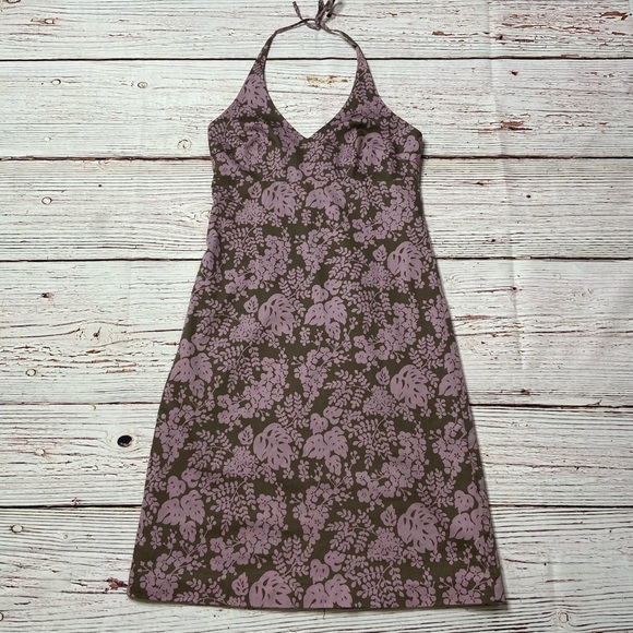 J. Crew Dresses & Skirts - J Crew Floral Print Brown and Pink Halter Dress Sz 2